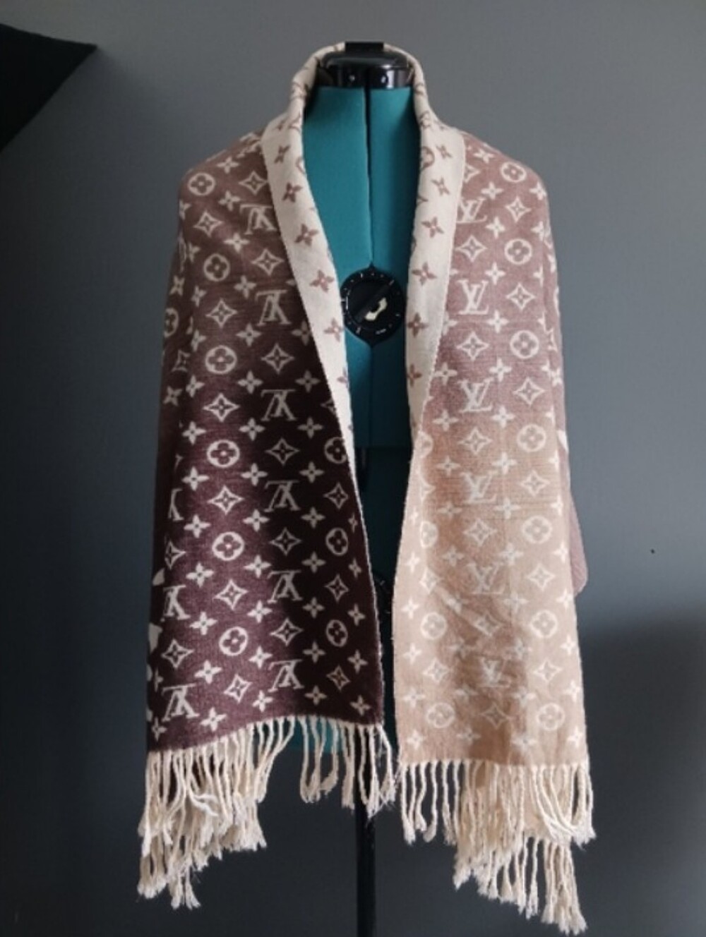 Louis Vuitton Cashmere/ Silk Scarf / Wrap Size 25" X 72"